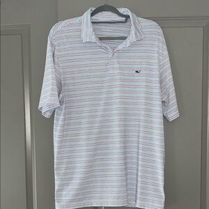 Vineyard Vines Red and Blue Striped Polo
